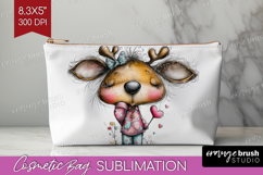 Valentine Cosmetic Bag - Whimsical Animal Makeup Bag PNG Product Image 1