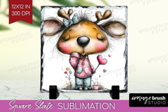 Valentine Slate PNG - Whimsical Animal Square Slate Product Image 1