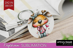 Valentine Keychain PNG - Whimsical Animal Keychain Product Image 1