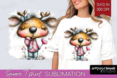 Valentine Square Tshirt Background - Whimsical Animal PNG Product Image 1