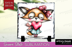 Valentine Slate PNG - Whimsical Animal Square Slate Product Image 1