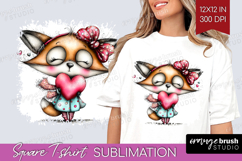 Valentine Square Tshirt Background - Whimsical Animal PNG Product Image 1