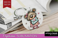 Valentine Keychain PNG - Whimsical Animal Keychain Product Image 1