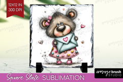 Valentine Slate PNG - Whimsical Animal Square Slate Product Image 1