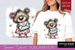 Valentine Square Tshirt Background - Whimsical Animal PNG Product Image 1