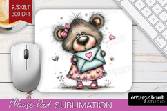 Valentine Mouse Pad Sublimation - Whimsical Animal Mousepad Product Image 1
