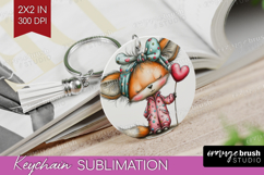 Valentine Keychain PNG - Whimsical Animal Keychain Product Image 1