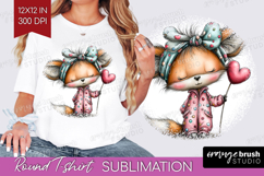 Valentine Round Tshirt Background - Whimsical Animal PNG Product Image 1