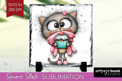 Valentine Slate PNG - Whimsical Animal Square Slate Product Image 1