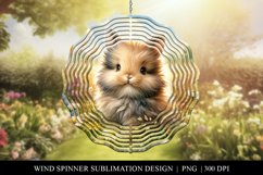Adorable Bunny Garden Wind Spinner, Sublimation Design Product Image 1