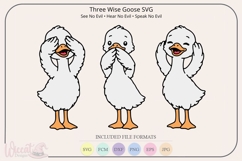Three Wise Goose SVG Bundle | See Hear Speak No Evil Product Image 2