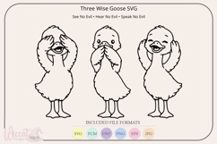 Three Wise Goose SVG Bundle | See Hear Speak No Evil Product Image 3