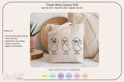 Three Wise Goose SVG Bundle | See Hear Speak No Evil Product Image 4
