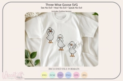 Three Wise Goose SVG Bundle | See Hear Speak No Evil Product Image 5