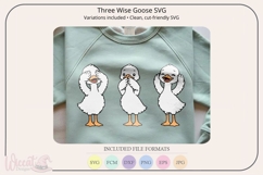 Three Wise Goose SVG Bundle | See Hear Speak No Evil Product Image 1