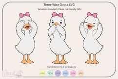 Three Wise Goose SVG Bundle | See Hear Speak No Evil Product Image 1