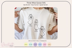 Three Wise Goose SVG Bundle | See Hear Speak No Evil Product Image 6