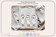 Three Wise Goose SVG Bundle | See Hear Speak No Evil Product Image 2