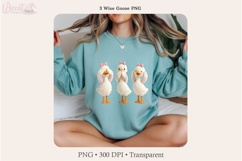 3 Wise Goose PNG See Hear Speak No Evil Goose Product Image 1