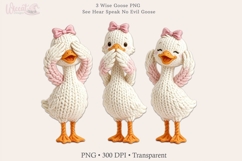 3 Wise Goose PNG See Hear Speak No Evil Goose Product Image 4