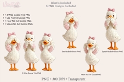 3 Wise Goose PNG See Hear Speak No Evil Goose Product Image 3