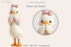 3 Wise Goose PNG See Hear Speak No Evil Goose Product Image 5