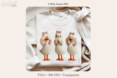 3 Wise Goose PNG See Hear Speak No Evil Goose Product Image 7