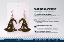 Witch Hat Earring SVG | Halloween Laser Cut Jewelry Product Image 3
