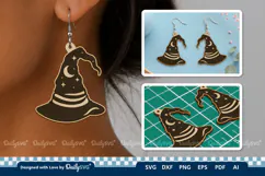 Witch Hat Earring SVG | Halloween Laser Cut Jewelry Product Image 2