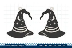 Witch Hat Earring SVG | Halloween Laser Cut Jewelry Product Image 1