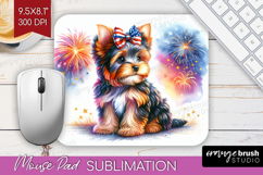 Yorkshire Terrier Dog Mouse Pad Sublimation Patriotic Dog Product Image 1