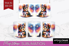 Yorkshire Terrier Dog Mug Wrap Patriotic Dog Mug PNG Product Image 1