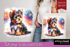 Yorkshire Terrier Dog Tote Bag Patriotic Dog Tote Bag PNG Product Image 1
