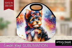 Yorkshire Terrier Dog Lunch Bag Patriotic Dog Lunch Bug PNG Product Image 1
