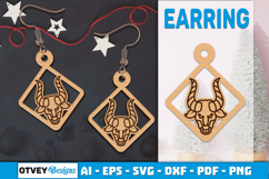 Zodiac Earring Lasercut | Earring Design Lasercut BUNDES 12 Product Image 2
