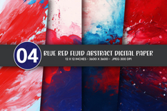 Blue Red Fluid Abstract Digital Paper Product Image 1