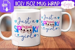 Just a Spooky Girl mug wrap PNG, Cute Halloween mug PNG Product Image 2