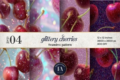 Glitter Coquette Cherry Pattern | Sparkly Glam Texture Paper Product Image 1