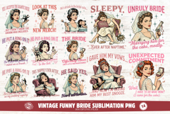 Vintage Funny Bride Sublimation PNG Product Image 1