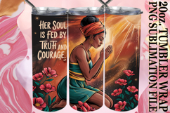 Heartfelt Sublimation 20oz tumbler wrap, Praying Woman Product Image 1