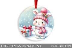Cute Bunny Christmas Ornament. Christmas Ornament Design Product Image 1