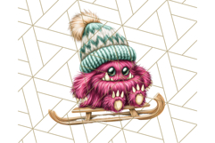 Christmas Monster Clipart, Funny Holiday Creature PNG Art Product Image 2