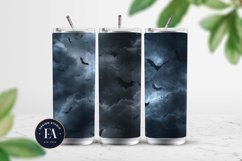 Bats Night Sky Pattern, Dark Gothic Bat Seamless Paper Product Image 2