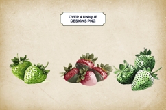 Matcha Strawberries Clipart Bundle 4 PNG Product Image 2