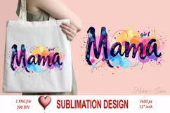 Girl mama clipart | Mothers day Sublimation design png Product Image 2