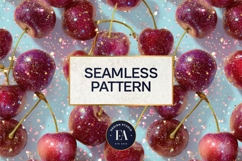 Glitter Coquette Cherry Pattern | Sparkly Glam Texture Paper Product Image 3