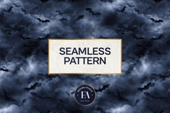 Bats Night Sky Pattern, Dark Gothic Bat Seamless Paper Product Image 3