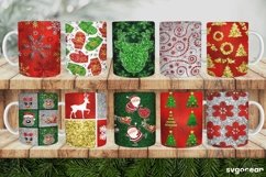 Christmas Glitter Mug Sublimation | PNG Bundle | Mug Wrap Product Image 1