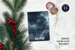 Bats Night Sky Pattern, Dark Gothic Bat Seamless Paper Product Image 4