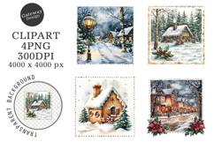 Vintage Christmas Stamps Clipart Product Image 1